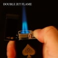 thumbnail image 6 of Yeuligo 2 Pack Double Flame Torch Lighter, Classic Pocket Ace Lighters with Visible Window, Adjustable Jet Torch, Refillable Without Butane, 6 of 6