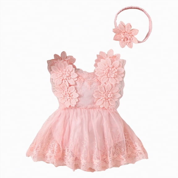 MYShe Dress For Baby Girl Newborn Baby Girl Clothes One Piece Jumpsuits Clothes Short Sleeve Rompers Clothes for Baby Pink,0-3 Months