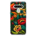 thumbnail image 1 of MUNDAZE LG Stylo 6 Shockproof Clear Hybrid Protective Phone Case Colorful Red Orange Folk Style Floral Spring Flowers Cover, 1 of 6