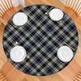 thumbnail image 2 of Gray Black Checkered Pattern Round Fitted Tablecloth with Elastic Edge,Dining Table Cover Waterproof,Outdoor Round Tablecloth for Camping,Dining,Indoor and Outdoor, 2 of 7