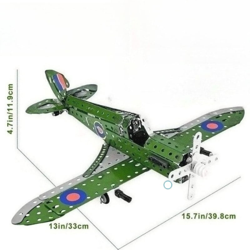 Metal Aircraft Building Kit STEM Construction Toy, 258 PCS DIY Model Airplane Assembly Set for Engineering Learning, Educational Metal Puzzle for Creativity, Display Model Gift Set
