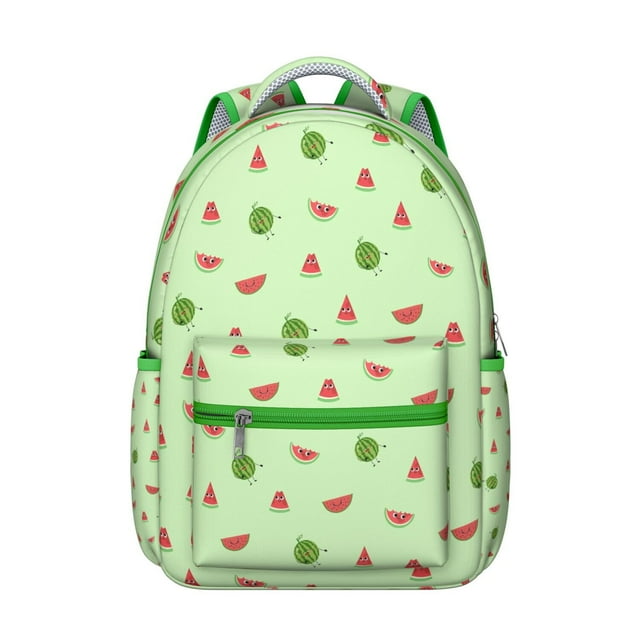 Watermelon Aesthetic Students Backpack Fun Summer Fruit Pattern School Bag with Cute Tropical Watermelons and Fresh Print