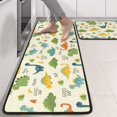 thumbnail image 2 of Dinosaur and Text Beige Pattern Anti Fatigue Kitchen Rugs Set Of 2, Non Slip Washable Decorative Floor Mats for Sink Laundry and Home Use, 17"x47", 2 of 5
