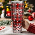 thumbnail image 3 of 40 oz Christmas Tumblers with Handle and Straw, Buffalo Snowflakes 40oz Stainless Steel Vacuum Insulated Travel Coffee Mug Cup Water Bottle, Christmas Decor Stuff Accessories Gifts for Women, 3 of 6