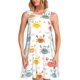 thumbnail image 1 of Balery Colorful Crabs Vestidos de verano para mujer con estampado: vestido holgado sin mangas, vestido playero informal y cómodo para días calurosos., 1 of 7