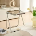 thumbnail image 5 of 16.2"×14.1" Acrylic Folding Side Table, Portable Lightweight End Table, Sturdy Metal Frame and No Assembly Required, Space-Saving Design for Living Room, Bedroom and Small Room, Tawny, 5 of 6