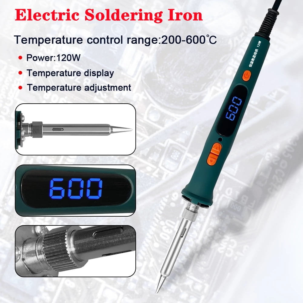 Adjustable Temperature Electric Soldering Iron , Welding Solder Rework Station Heat Pencil Tips ,Repair Tool Set ,Portable