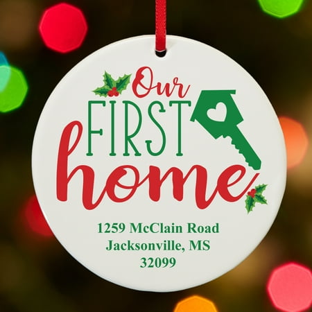 Download Personalized Our First Home Round Christmas Ornament ...