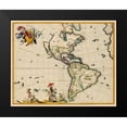 thumbnail image 2 of Visscher 17x15 Black Modern Framed Museum Art Print Titled - Western Hemisphere - Visscher 1681, 2 of 5