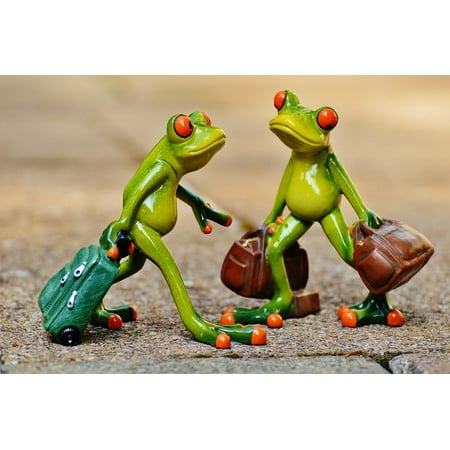 LAMINATED POSTER Funny Frogs Go Away Holdall Travel Luggage Poster Print 24 x