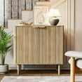 thumbnail image 4 of Sideboard Buffet Cabinet with Storage Modern Fluted Credenza with Doors and Adjustable Shelves Wood Coffee Bar for Dining Room Living Room Kitchen Entryway, 4 of 7
