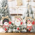 thumbnail image 4 of Wovilon Christmas Decorations Christmas Wooden Ornaments Finished Tree Hanging Santa Claus Reindeer Snowman Crafts With Bowknot And Bell Decoration, 4 of 5