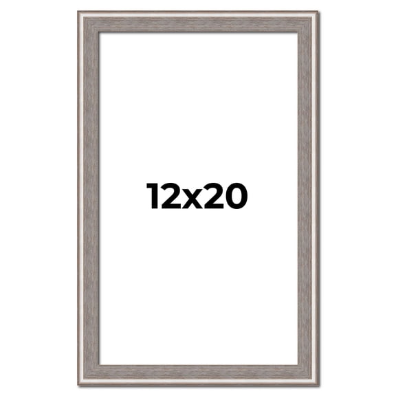 12x20 Frame Grey Real Wood Picture Frame Width 1.25 inches | Interior Frame Depth 0.5 inches | Hans