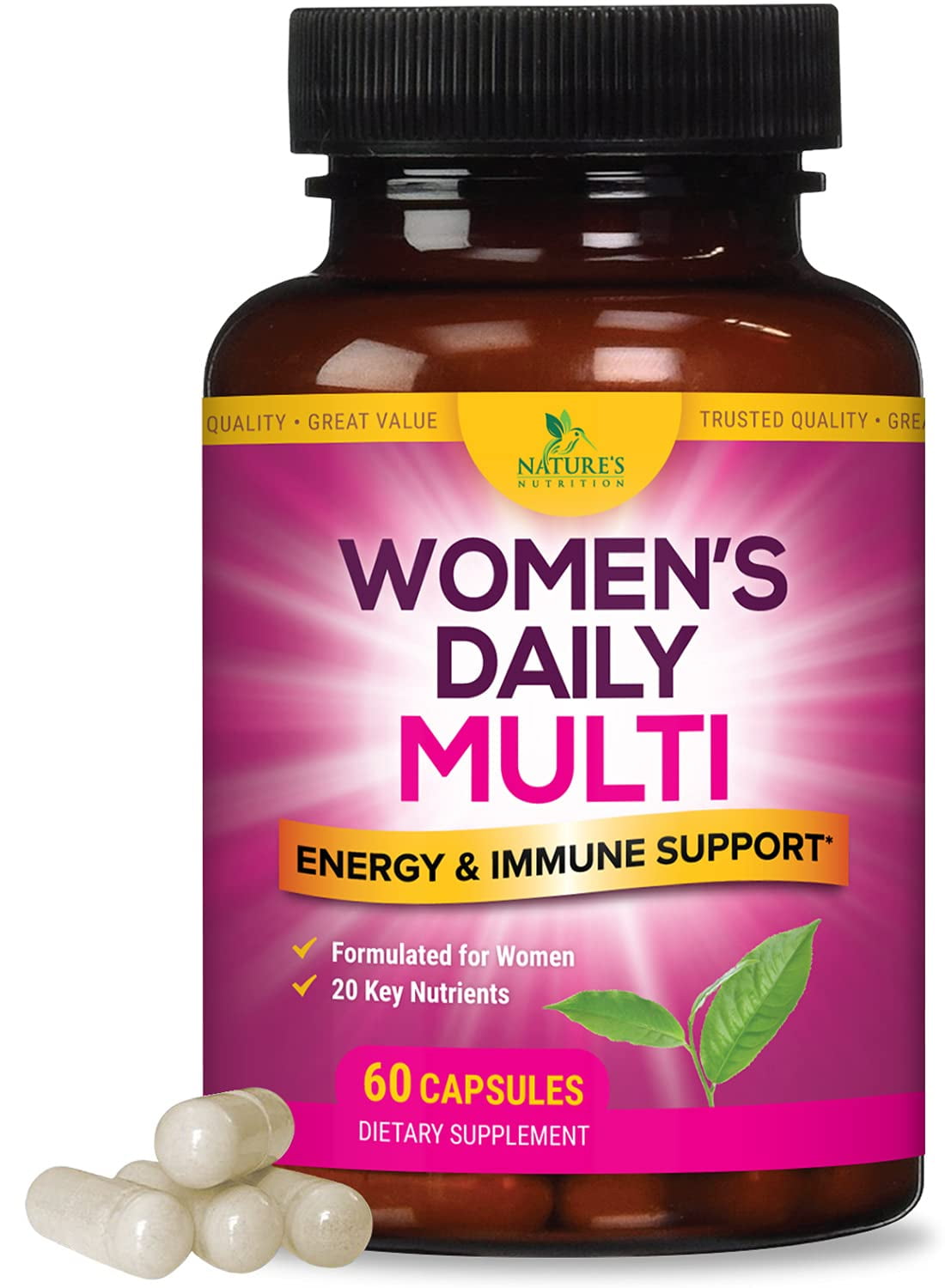 Nature's Nutrition Once Daily Multivitamin for Women, 1000mg, 60 Capsules