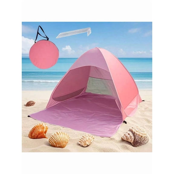 Blue Triangle Instant Pop Up Beach Camping Tent - Spacious Outdoor Shade with Carrying Bag