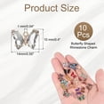 thumbnail image 2 of Uxcell 10Pcs Encanto de Mariposa de Rhinestone Cubic Zirconia Cristal Gris, 2 of 7