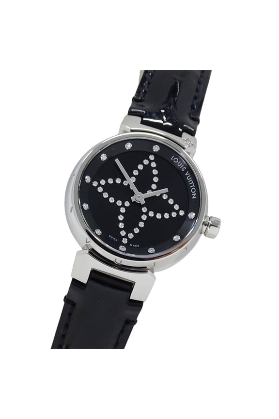 Pre-Owned Louis Vuitton LOUIS VUITTON Women's Watch Tambour Forever Diamond Quartz QZ Stainless...