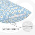 thumbnail image 3 of Daiia Floral Daisy Bedding Waterproof Pillow Protector Zippered Queen – Bed Bug Proof Pillow Encasement-20"x30", 3 of 6