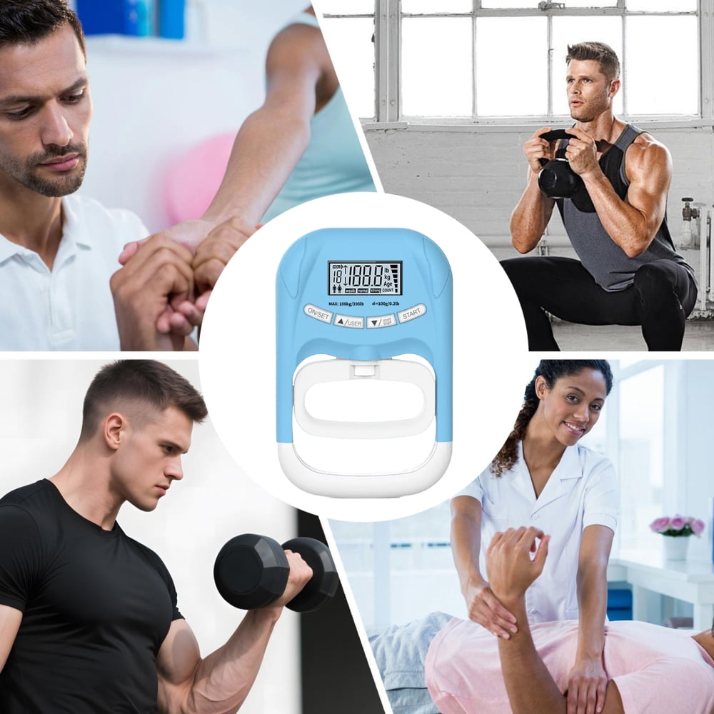 Ksruee Grip Strength Tester Battery Powered Digital Display 180kg Hand Gripper Strengthener Exercise Equipment for Body Recovery Sports Exercise Office Home Gym Travel Women