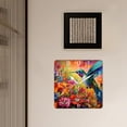 thumbnail image 3 of 12 Inch Wall Clock Battery Operated Square Clock Decorative for Office, Kitchen, Outdoor, Living Room，Beautiful Hummingbird Flower Landscape Nature Image, 3 of 4