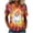 #0023-Orange, variant on Uootdi Halloween Womens Shirts Crew Neck Short Sleeve Watercolor Ghost Floral All Over Print Pullover Tee Loose Fit Cottage Holiday Womens Tops