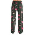 thumbnail image 4 of Garbnen Valentines Day Pj Pants Red Cute Heart Print Straight Leg Womens Sleep Pants Drawstring Spring Summer Womens Lounge Pant, 4 of 5