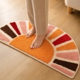 thumbnail image 6 of Boho Bathroom Floor Mat, Cute Boho Bath Mat, Super Absorbent Bath Mat, Machine Washable Bath Mats for Bathroom Floor, Non-Slip Half Circle Rug Mat, 24X16 Inch Rainbow Sun Pattern, 6 of 7