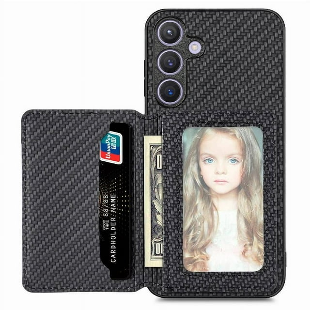 Case For FOXDOCK Samsung Galaxy S24 Plus Stand Function RFID Blocking Magnetic Card Holder Complete Camera Safety