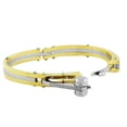thumbnail image 2 of Stainless Steel Yellow Gold-Tone and Silver-Tone White CZ Men's Handcuff Bracelet, 2 of 3