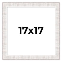 17x17 Frame White Sonoma Rustic Wood Picture Frame | 1.5 Inch Moulding Width | Complete with UV