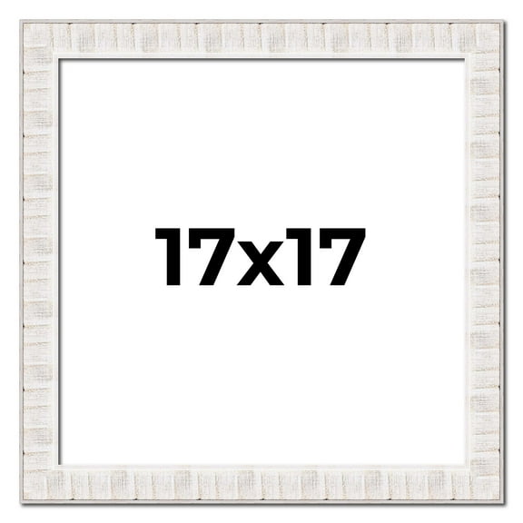 17x17 Frame White Sonoma Rustic Wood Picture Frame | 1.5 Inch Moulding Width | Complete with UV