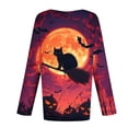 thumbnail image 6 of Ounisa Women's Halloween Print Crew Neck Long Sleeve Top, Soft Casual Pullover with Fun Graphic for Fall Season, 6 of 6