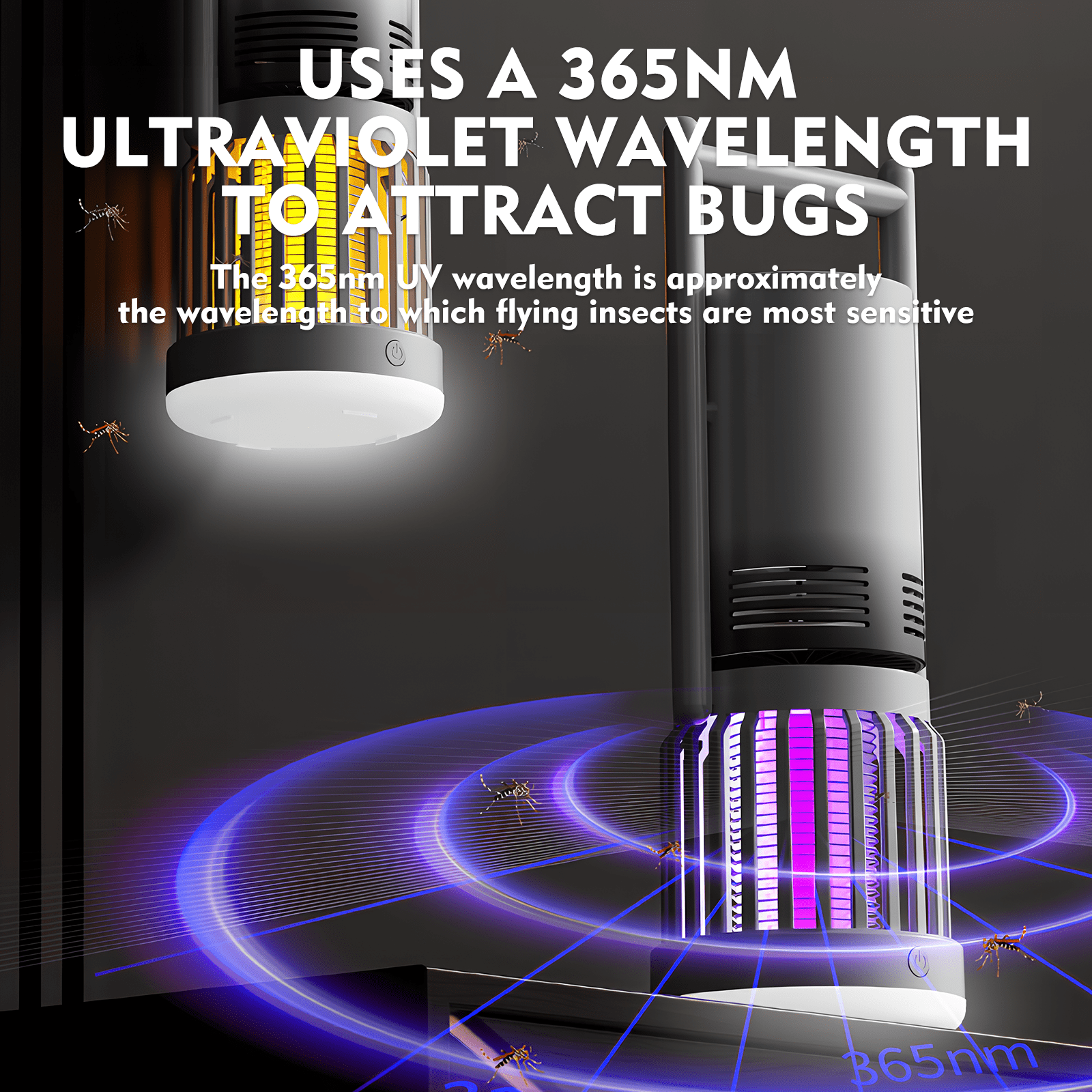 G · PEH Bug Zapper, Outdoor & Indoor Rechargeable Mosquito Killer Lamp with LED Light Electric Insect Traps for Home Camping Backyard Patio Garden