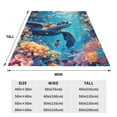 thumbnail image 3 of Sikiie Colorful Underwater Plant Turtle Ultra-Soft Micro flannel Blanket Luxury All Seasons Warm Blanket for Bedding Sofa and Travel (4 sizes)-80"x60", 3 of 7