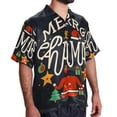 thumbnail image 2 of Christmas Font Men's Short Sleeve Poplin Shirt, Casual Printed Button Down Top for Summer Beach, Spread Collar Unisex Beach Shirt, 2 of 6