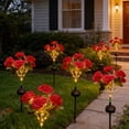 thumbnail image 1 of JZCHUNTOY Solar Powered Artificial Carnation Ground Light, 7 Fork LED Fake Flower Lawn Lamp, IP65 Waterproof Landscape Light, Decorative Pathway Light for Garden, Yard and Patio, 1 of 6