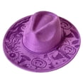 thumbnail image 3 of Women Halloween Classic Western Cowboy Hat Unisex Adult Faux Western Embossed Art Fedora For Holiday Party Headwear, 3 of 9