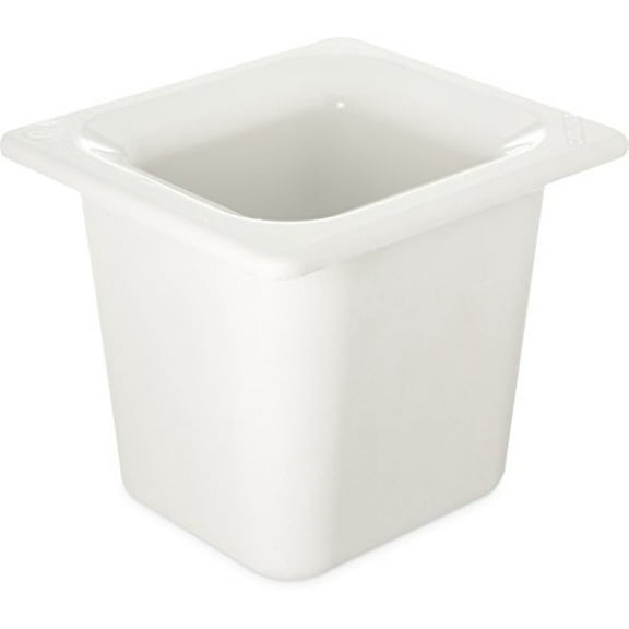 Carlisle Coldmaster 2 1/5 qt White ABS Plastic Food Pan - 1/6 Size 6"D