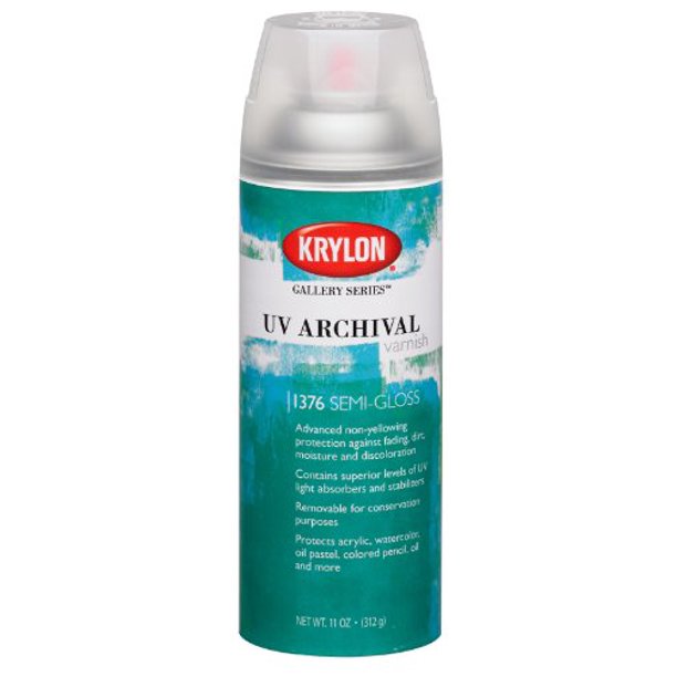 Krylon K01376000 Gallery Series UV Archival Varnish Aerosol Spray, Semi