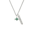 thumbnail image 2 of Delight Jewelry Silvertone Green Peppermint Candy Silvertone Forever Bar Charm Necklace, 23", 2 of 4