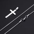 thumbnail image 6 of Turandoss Cross Necklace for Men Stainless Steel Silver Gold Plain Cross Pendant Necklace Simple Jewelry 16-24 Inches Chain Christian Valentines Day Birthday Gifts for Men Women Teen Boy, 6 of 8