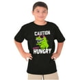 thumbnail image 3 of Caution Cool Dinosaur Always Hungry Crewneck T Shirts Boy Girl Teen Brisco Brands S, 3 of 6