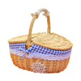thumbnail image 2 of Cesta de picnic de mimbre práctica y rural con forro lavable. Cesta de ratán para servir y almacenar. Pequeño, 2 of 9