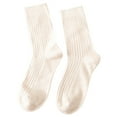 thumbnail image 2 of sunsanly 1 Pair Women Socks Mid-tube No Odor Japanese Style Solid Color High Elasticity Anti-slip Breathable Soft Sweat-absorption Anti-shrink Sports Cotton Socks, 2 of 7