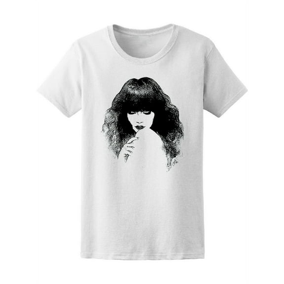Fashion Goth Woman Portrait T-Shirt Women -Image by Shutterstock, Female Medium
