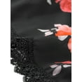 thumbnail image 6 of REFINED ATTIRE Women's Floral Printed Lace Trim Elastic Waist Shorts M Black-peony flower, 6 of 7