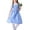 Blue, variant on Iyufng Checkered Dresses for Girls Performance Costumes Party Dress with Headband