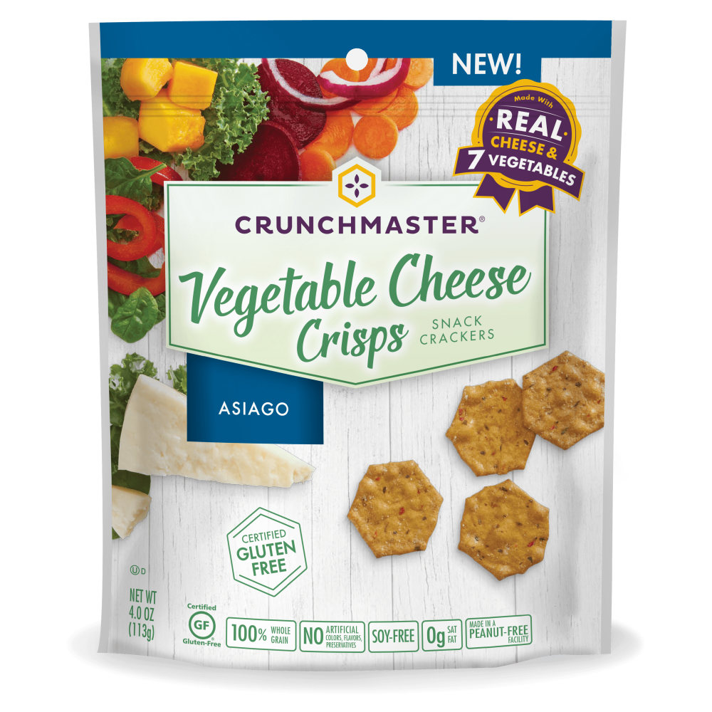 Crunchmaster Asiago Vegetable Cheese Crisps, 4 Ounce 12 per case