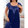 thumbnail image 4 of Chemise de Nuit Plissée à Encolure Carrée avec Nœud pour Femme Grande Taille, 4 of 5