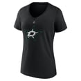 thumbnail image 2 of Women's Fanatics Mikko Rantanen Black Dallas Stars Authentic Stack Name & Number V-Neck T-Shirt, 2 of 3